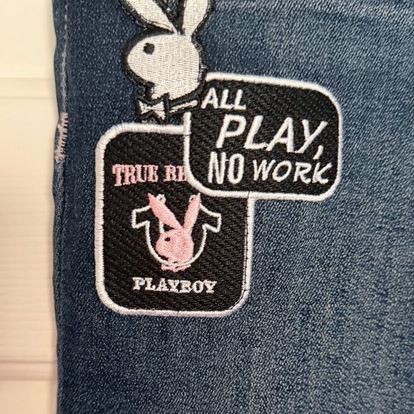 True Religion Blue Bootcut Jeans,Embroidered Bunny Patches, - Picture 3 of 9